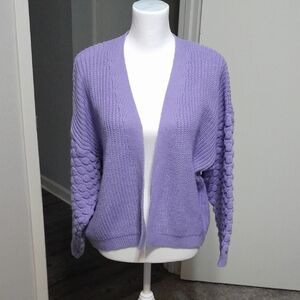 ASOS Purple Cardigan Sweater V-Neck Fine Knit